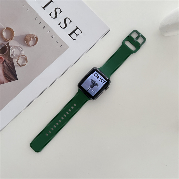 Dây Đeo Đồng Hồ Bằng Silicone Màu Trơn Cho iWatch 7 / 6 / 5 / 4 / 3 / 2 / 1 / SE Generation 38 / 40 / 41 / 42 / 44 / 45