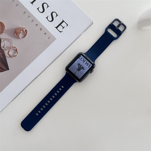 Dây Đeo Đồng Hồ Bằng Silicone Màu Trơn Cho iWatch 7 / 6 / 5 / 4 / 3 / 2 / 1 / SE Generation 38 / 40 / 41 / 42 / 44 / 45