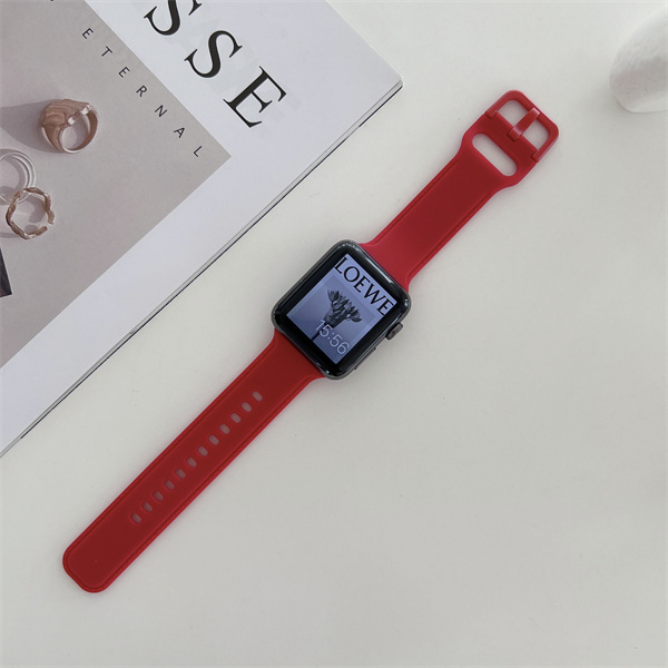 Dây Đeo Đồng Hồ Bằng Silicone Màu Trơn Cho iWatch 7 / 6 / 5 / 4 / 3 / 2 / 1 / SE Generation 38 / 40 / 41 / 42 / 44 / 45
