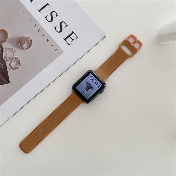 Dây Đeo Đồng Hồ Bằng Silicone Màu Trơn Cho iWatch 7 / 6 / 5 / 4 / 3 / 2 / 1 / SE Generation 38 / 40 / 41 / 42 / 44 / 45