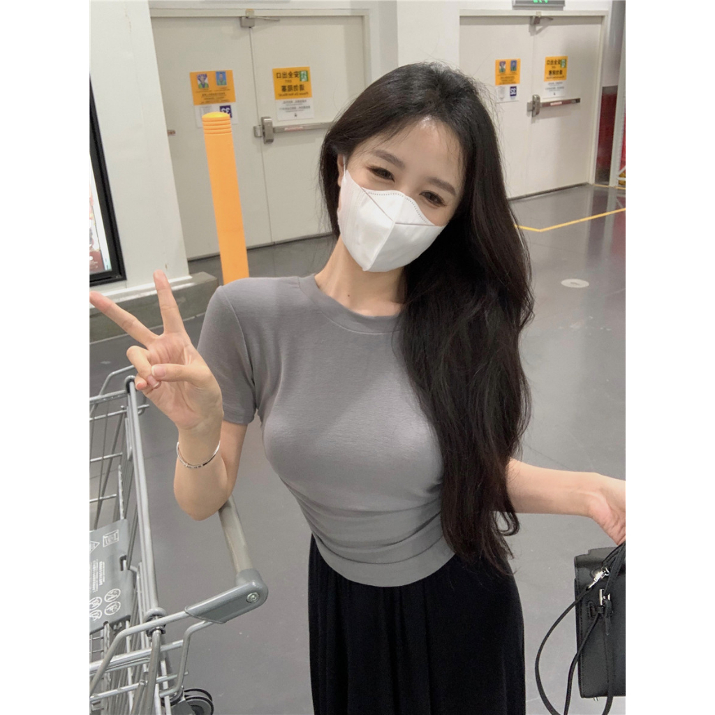 Cocory vn Bộ Áo Ngắn Tay + Chân Váy Dài Dáng Ôm Thời Trang Mùa Hè Hàn Quốc Cho Nữ