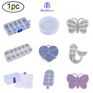 1 Hộp Đựng Hạt Trong Suốt Bằng Nhựa Có Thể Điều Chỉnh Với Ngăn Chia Ngăn Kích Thước 7x13x2.3cm