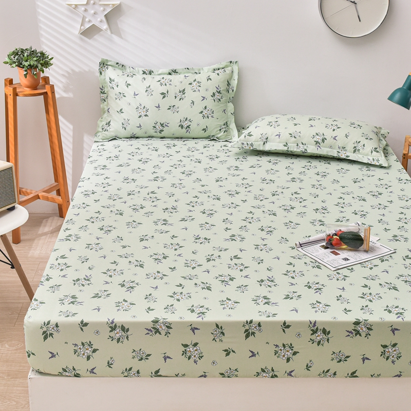 Bộ Drap giường Đơn / Đôi Vỏ Gối In Hoa Lãng Mạn Mềm Mại