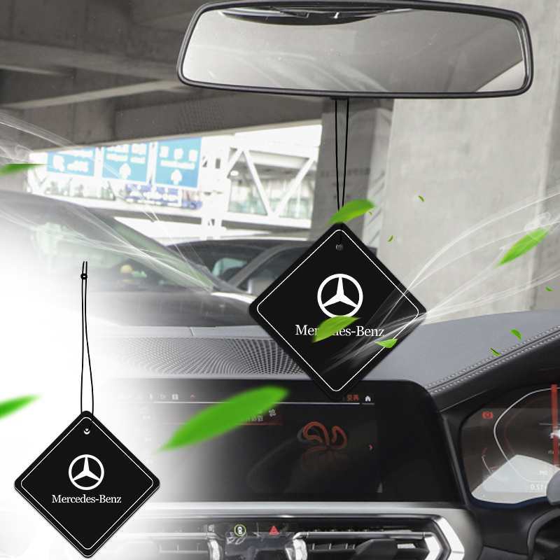 Set 2 Thẻ Nước Hoa In Logo Trang Trí Xe Hơi Mercedes Benz Class W212 W211 W210 W203 W204 W205 CLA GLK CLS A C E