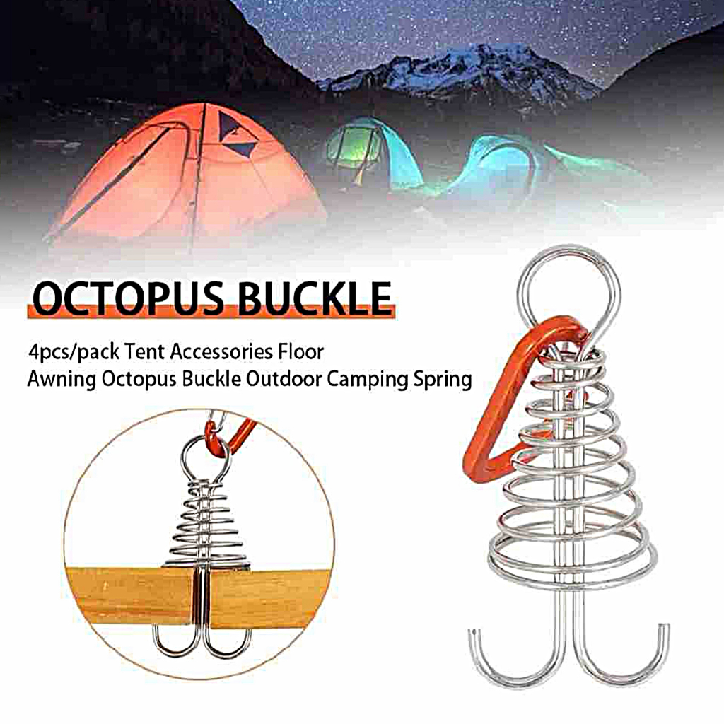 Móc Khóa Dây Lò Xo Hình Bạch Tuộc Bền Bỉ Có Thể Điều Chỉnh Cho Hoạt Động Ngoài Trời