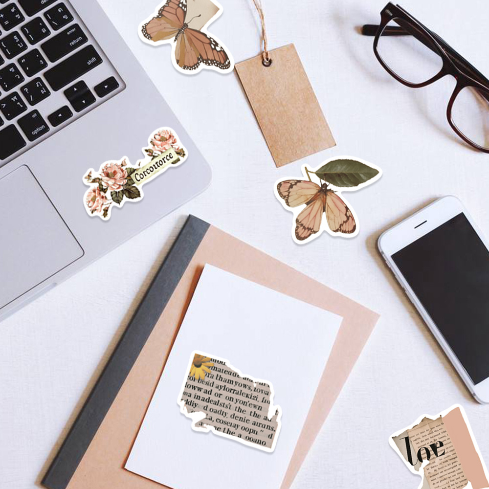 Bộ 50 Miếng Dán PVC Hình Lá Phong Graffiti Nhiều Màu Sắc Dùng Trang Trí Sổ Tay / Điện Thoại / Đồ Dùng Cho Bé DIY