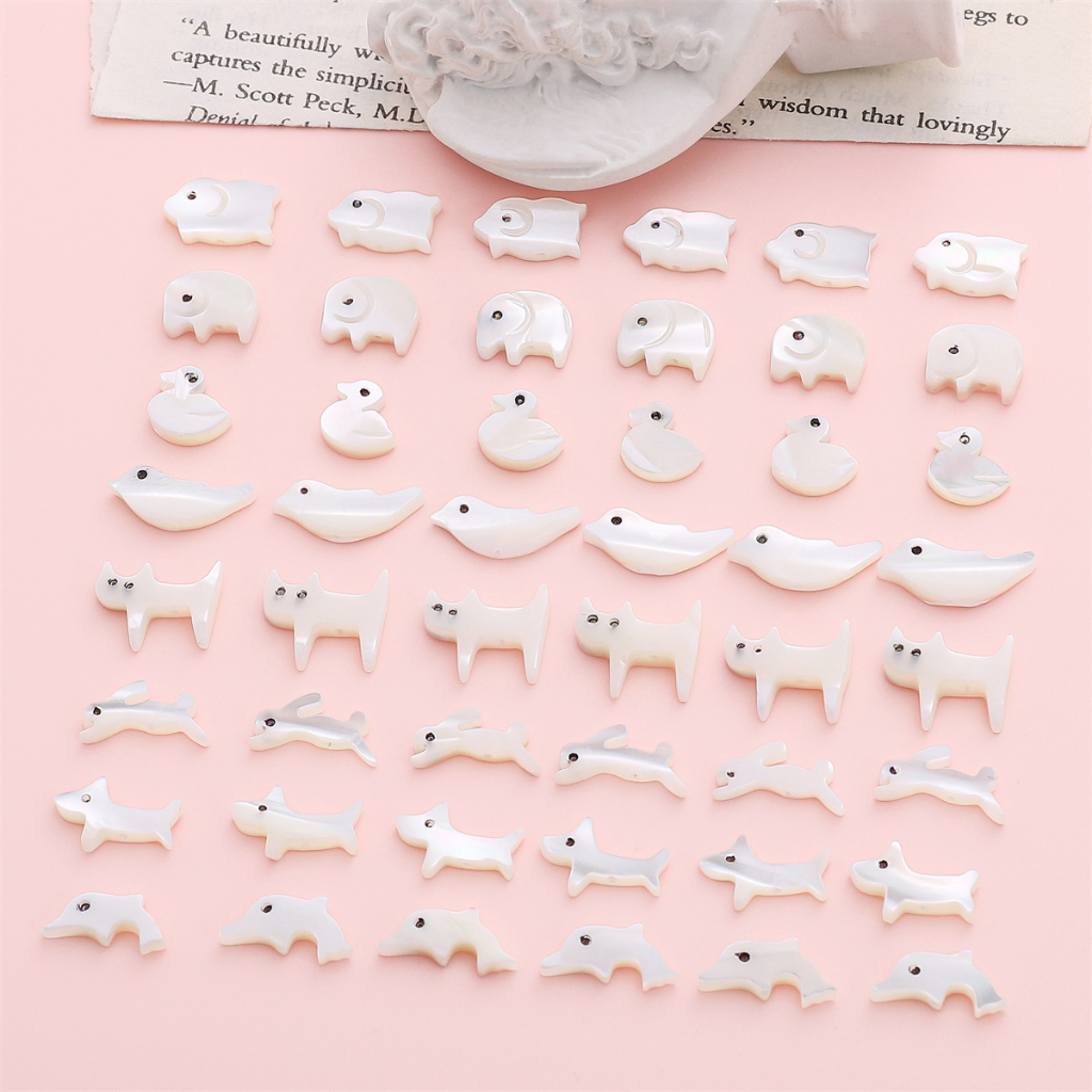 1 Túi Hạt Vỏ Sò Tự Nhiên Hình Động Vật Dùng Làm Vòng Tay / Móc Khóa DIY