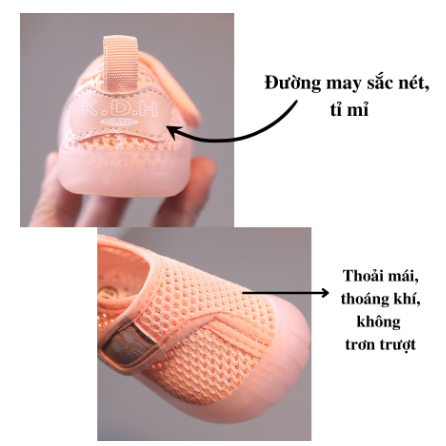 Giày Lưới Đế Bằng Chống Trượt Thoáng Khí Thoải Mái Cho Bé