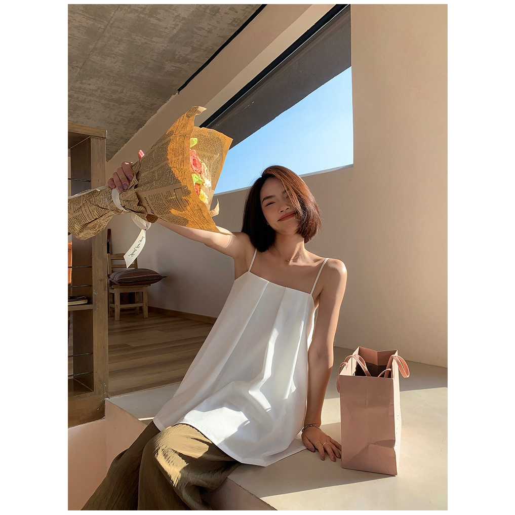 Áo Hai Dây Dáng Rộng Thời Trang Mùa Hè 2023 Phong Cách Mới Cho Nữ