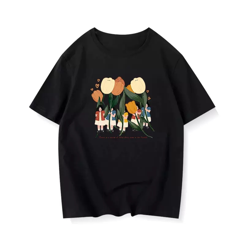 RDGF Áo Thun 100% Cotton Tay Ngắn Dáng Rộng Thời Trang Cho Nữ