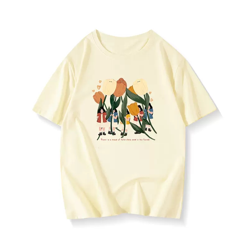 RDGF Áo Thun 100% Cotton Tay Ngắn Dáng Rộng Thời Trang Cho Nữ