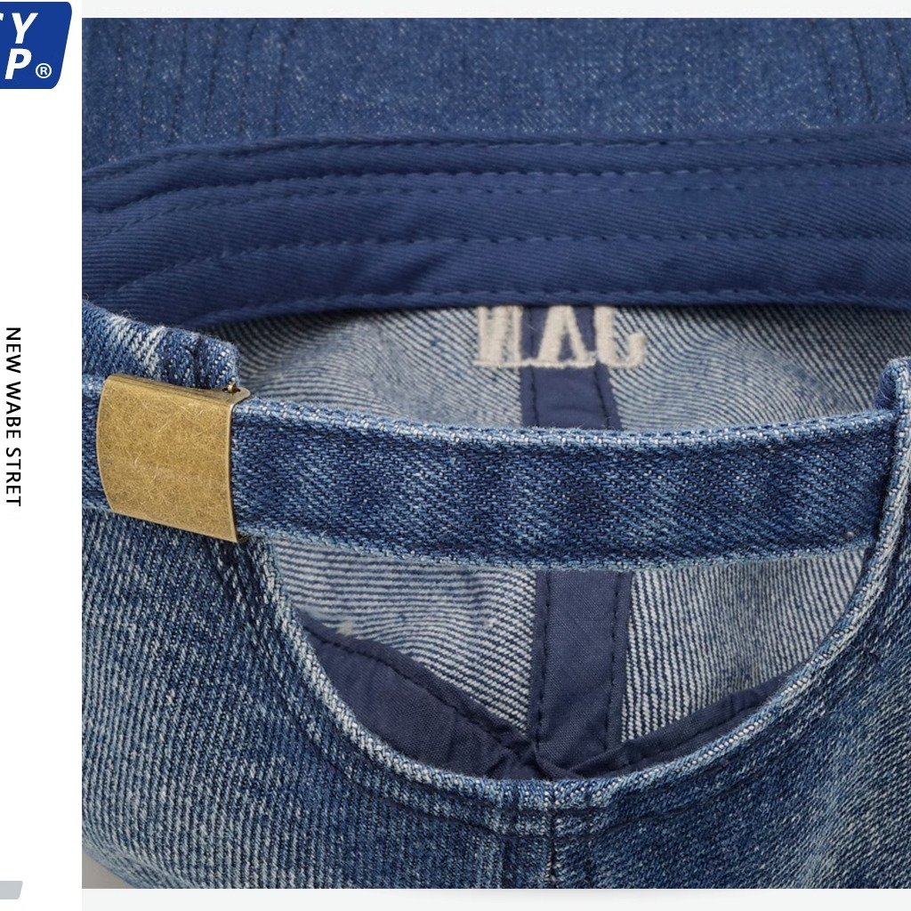 Mũ Lưỡi Trai Denim Thêu Chữ NYC Phong Cách Đường Phố Hàn Quốc Thời Trang Mùa Hè Cho Cặp Đôi