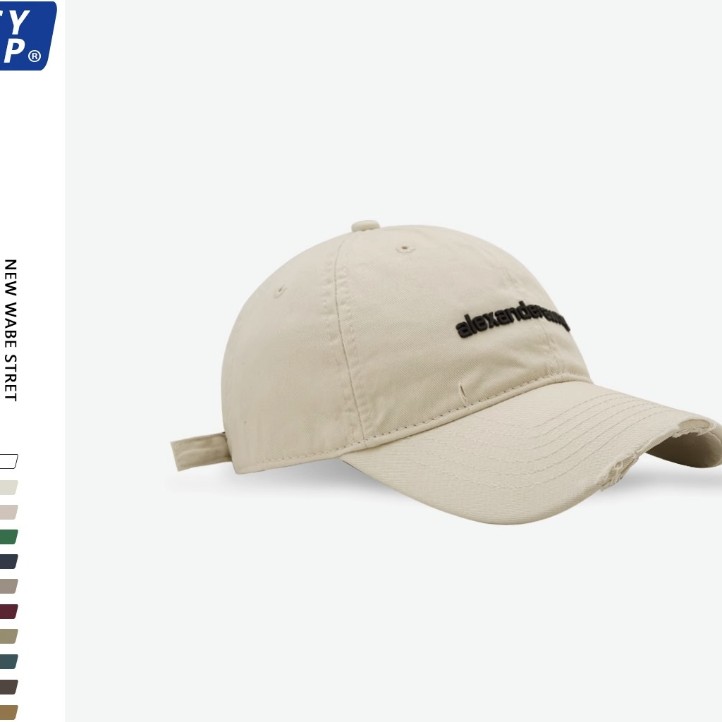 Mũ Lưỡi Trai Phối Rách In Chữ Phong Cách Hàn Quốc Thời Trang Cho Cặp Đôi