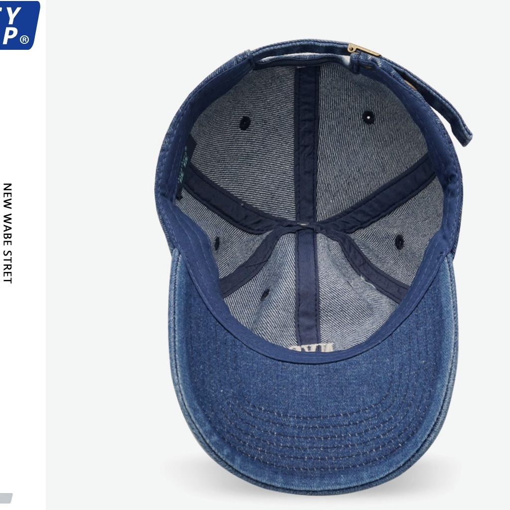 Mũ Lưỡi Trai Denim Thêu Chữ NYC Phong Cách Đường Phố Hàn Quốc Thời Trang Mùa Hè Cho Cặp Đôi