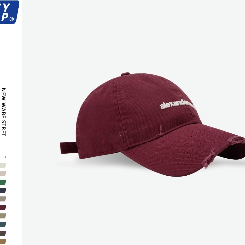 Mũ Lưỡi Trai Phối Rách In Chữ Phong Cách Hàn Quốc Thời Trang Cho Cặp Đôi