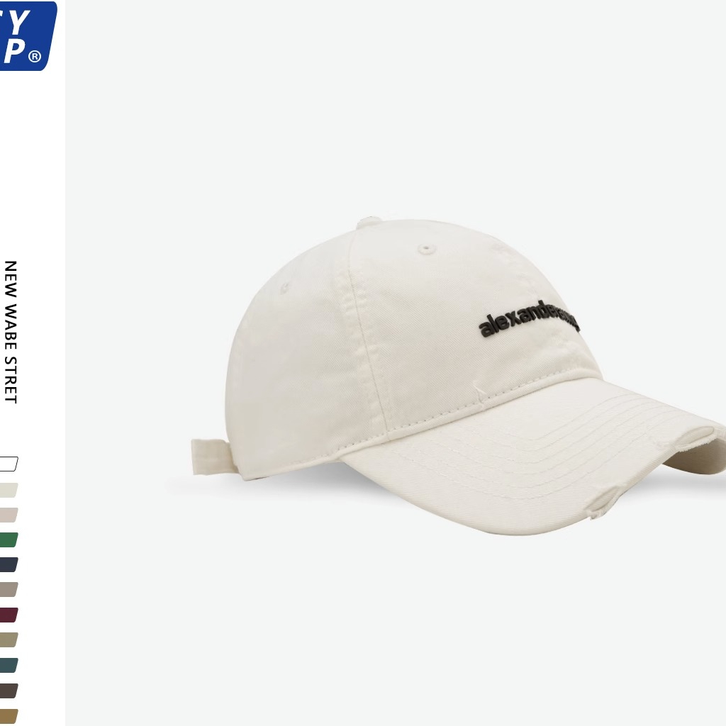 Mũ Lưỡi Trai Phối Rách In Chữ Phong Cách Hàn Quốc Thời Trang Cho Cặp Đôi