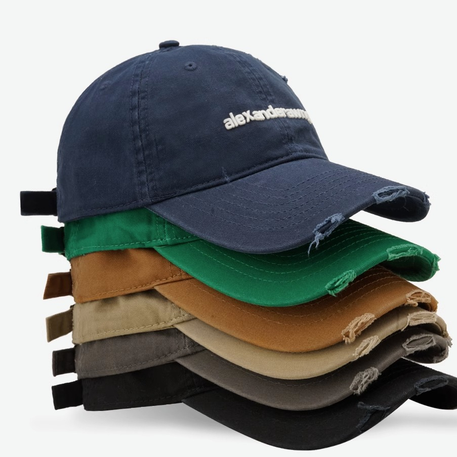 Mũ Lưỡi Trai Phối Rách In Chữ Phong Cách Hàn Quốc Thời Trang Cho Cặp Đôi