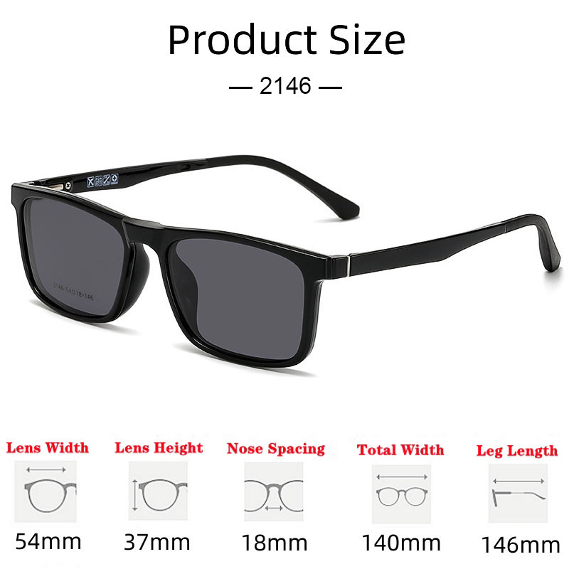 Kính Mát Gọng Vuông TR90 Phong Cách Retro Thời Trang Mới 2146