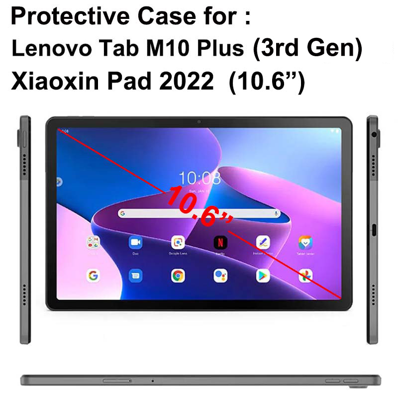 Bao Da Máy Tính Bảng Nắp Lật Cho Lenovo Tab M10 Plus 3rd Gen 3 TB128FU TB128XU TB125FU Xiaoxin Pad 2022 10.6 inch Giá Đỡ cover