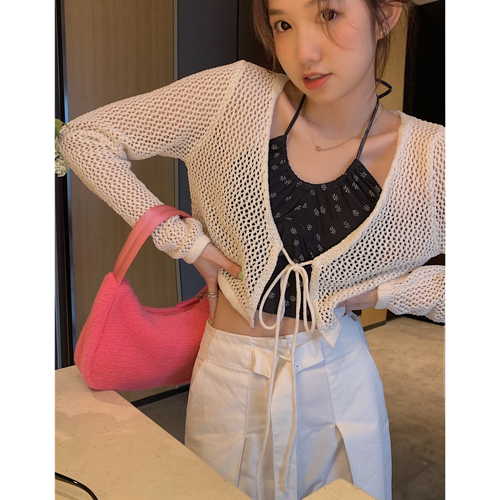 kumikumi HUANG YOYO Áo Khoác cardigan Mỏng Chống Nắng Thời Trang Mùa Hè Phong Cách Hàn Quốc Cho Nữ