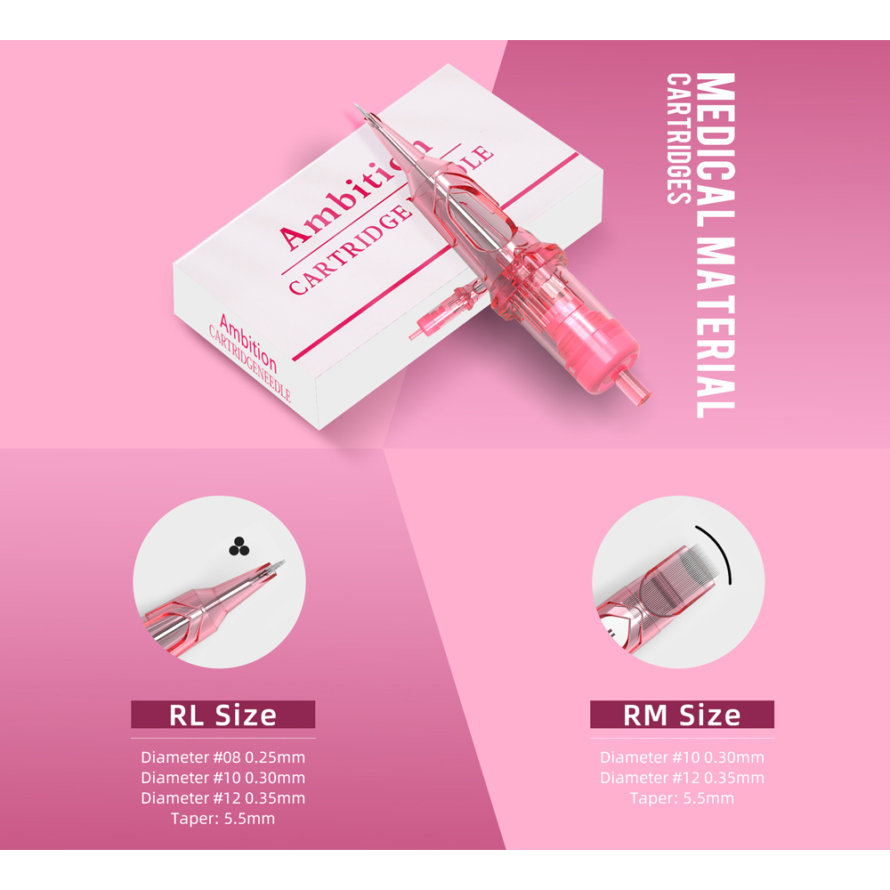 Kim xăm Ambition hình tròn SMP & bán vĩnh viễn trang điểm mắt lông mày / môi 1RL 3RL 5RL 7RL 9RL