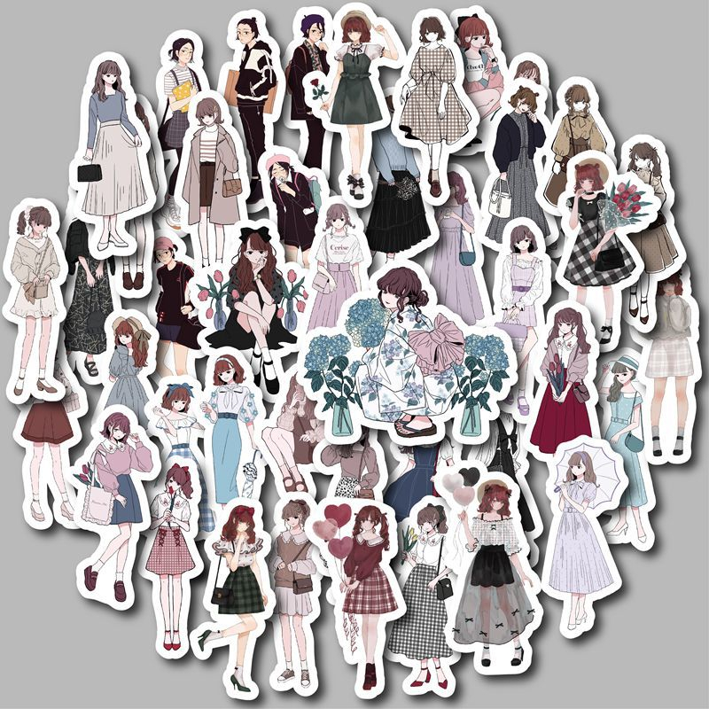 Bộ 50 Miếng Dán Chống Thấm Nước Họa Tiết Hoạt Hình Trang Trí Sổ Tay / Sách