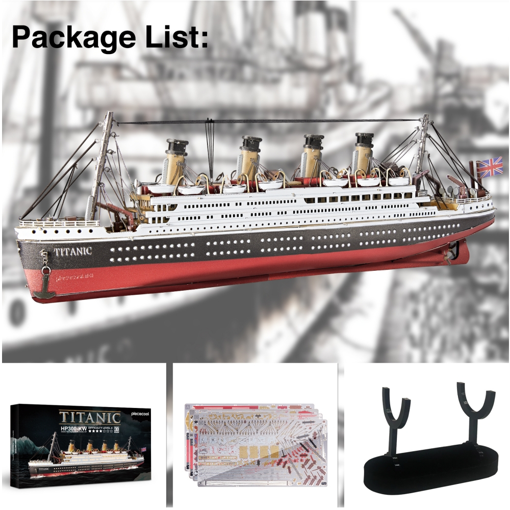 Mô hình lắp ráp PIECECOOL tàu Titanic 3D bằng kim loại làm quà tặng trang trí nội thất