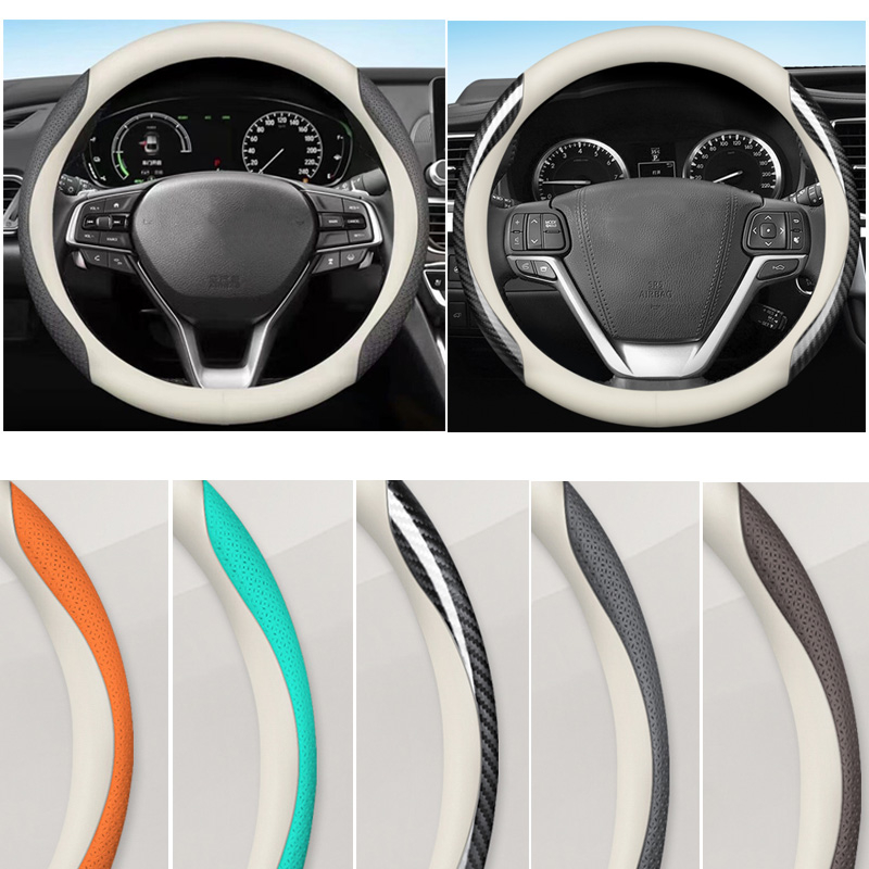 Bọc Vô Lăng Xe Hơi Mitsubishi Pajero Sport Outlander Attrage Mirage Xpander Lancer ASX Triton Bằng Da 4 Màu Và Sợi Carbon