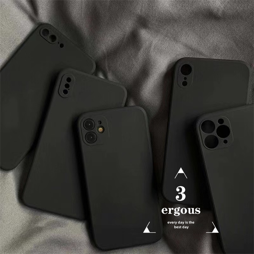 Ốp Điện Thoại TPU Silicon Mềm Màu Trắng Đen Đơn Giản Cho IPhone 14 13 12 11 Pro Max SE2020 X XR Xs Max 7 8 6 6s Plus