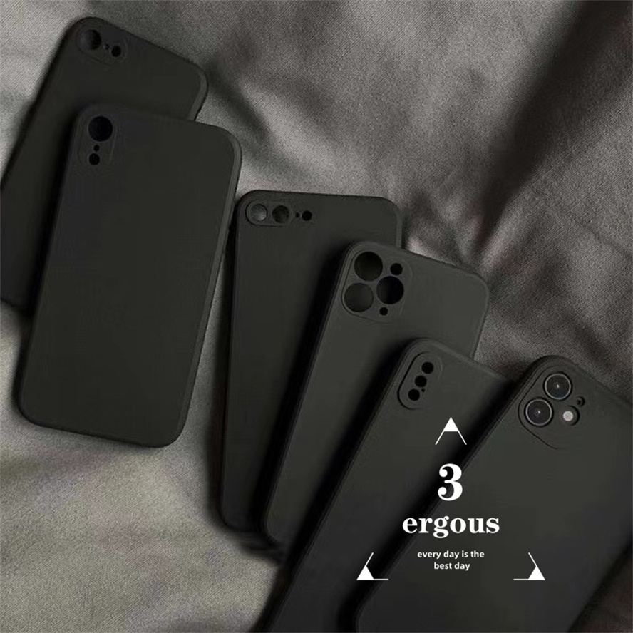 Ốp Điện Thoại TPU Silicon Mềm Màu Trắng Đen Đơn Giản Cho IPhone 14 13 12 11 Pro Max SE2020 X XR Xs Max 7 8 6 6s Plus