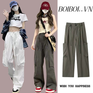 Quần Dài Ống Rộng Nam Lưng Thấp Thời Trang Mùa Thu Cho Nữ Cao Phong Cách Vintage Dễ Phối Đồ Loe Lưng Thấp Có Túi Màu Đen Phong Cách Vintage Unisex