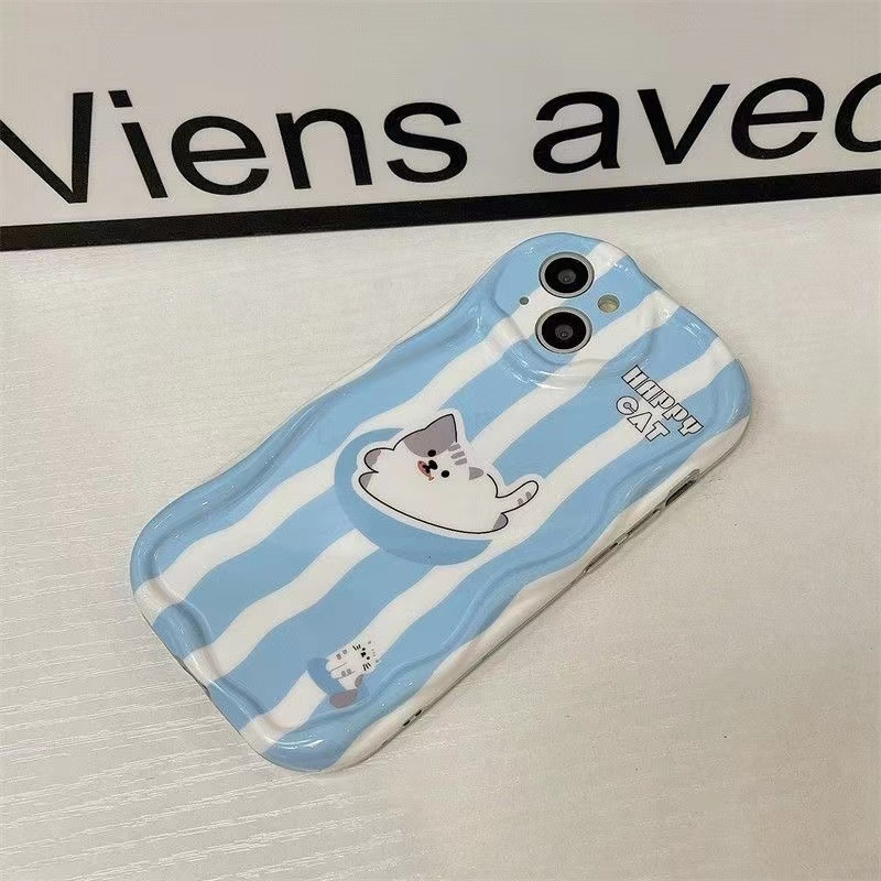 Ốp Điện Thoại Họa Tiết Mèo Và Kem Cho iPhone 11 7plus 12 13 6s 6splus 7 / 8 14plus xr xs max 11Promax 12Pro 11Promax 14