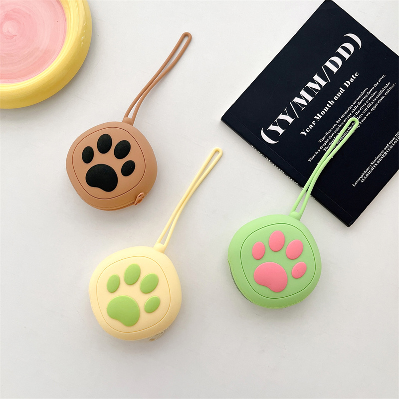 Túi Đựng Tai Nghe / Tiền Xu Bằng Silicon Màu Macaron Họa Tiết Hoạt Hình Dễ Thương