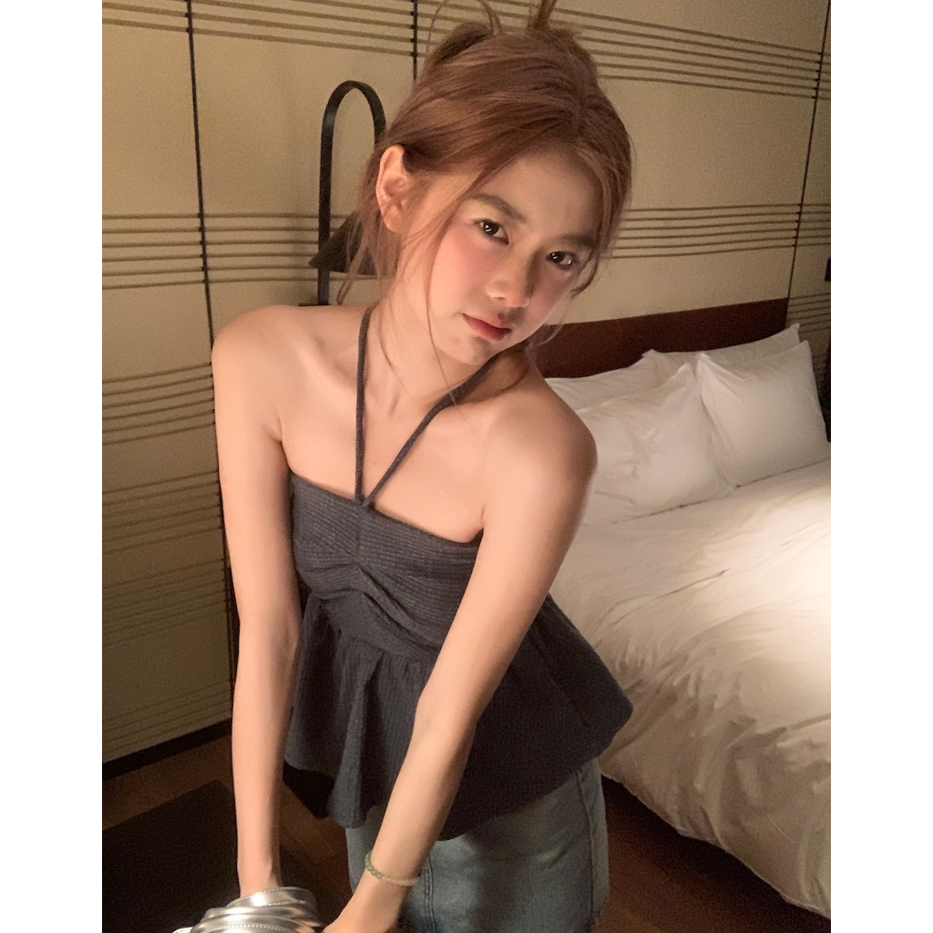 【JMWOMEN】Áo Ống Mỏng Buộc Dây Mùa Hè Cá Tính Dễ Phối Đồ