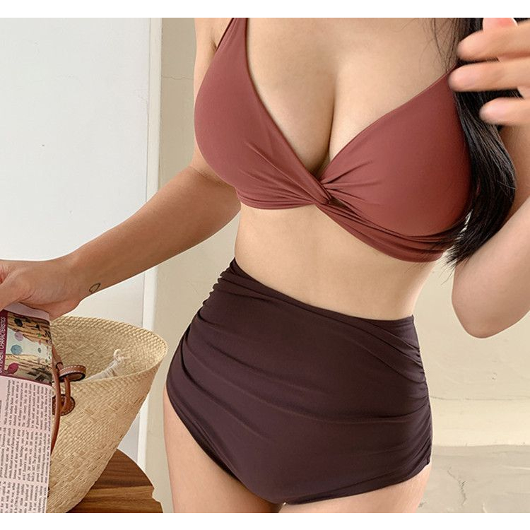 QADCOL Bộ Đồ Bơi Tam Giác Lưng Cao Che Bụng Gợi Cảm Thời Trang Mùa Hè 2023 Mới Cho Nữ