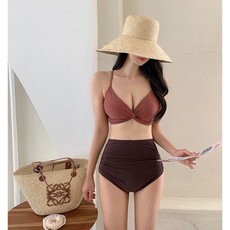 QADCOL Bộ Đồ Bơi Tam Giác Lưng Cao Che Bụng Gợi Cảm Thời Trang Mùa Hè 2023 Mới Cho Nữ