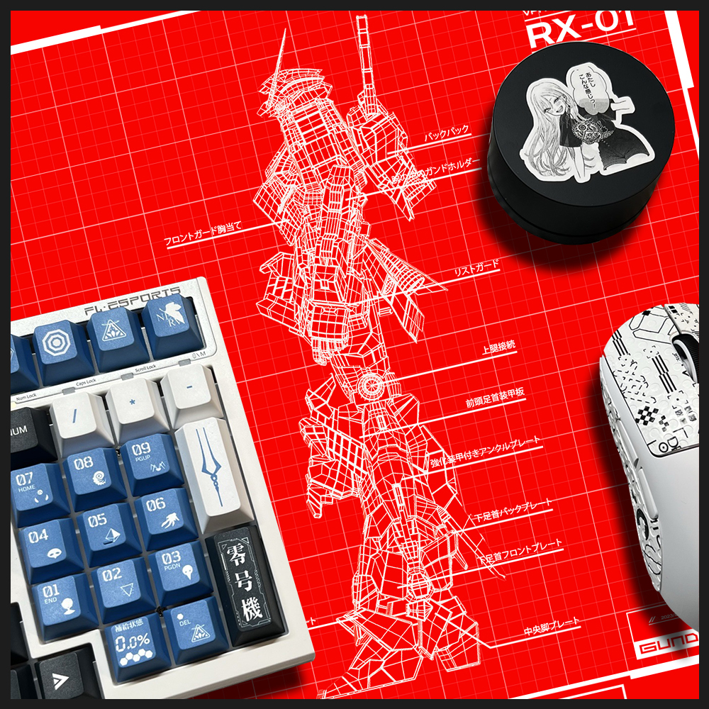 Miếng Lót Chuột Và Bàn Phím Máy Tính Bằng Cao Su Thêu Họa Tiết Gundam RX-01