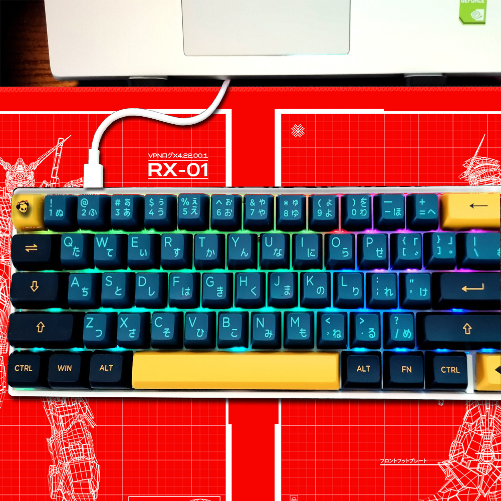 Miếng Lót Chuột Và Bàn Phím Máy Tính Bằng Cao Su Thêu Họa Tiết Gundam RX-01