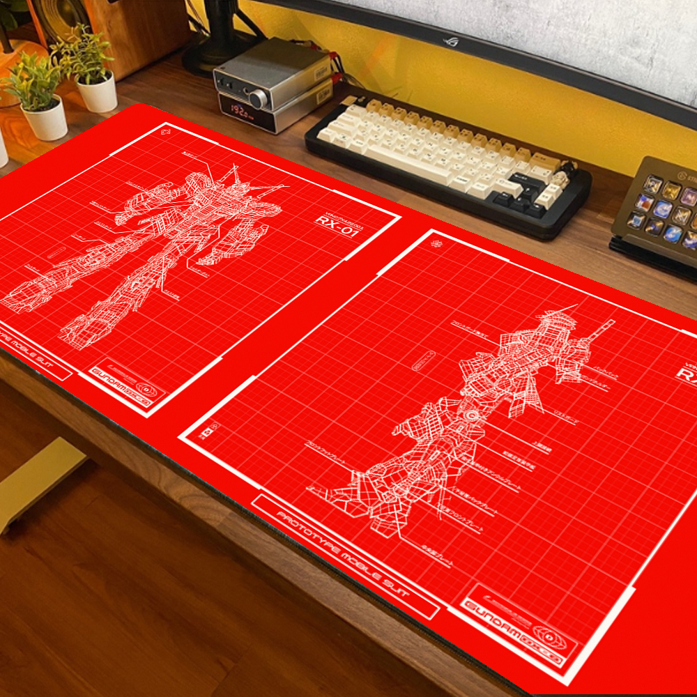 Miếng Lót Chuột Và Bàn Phím Máy Tính Bằng Cao Su Thêu Họa Tiết Gundam RX-01