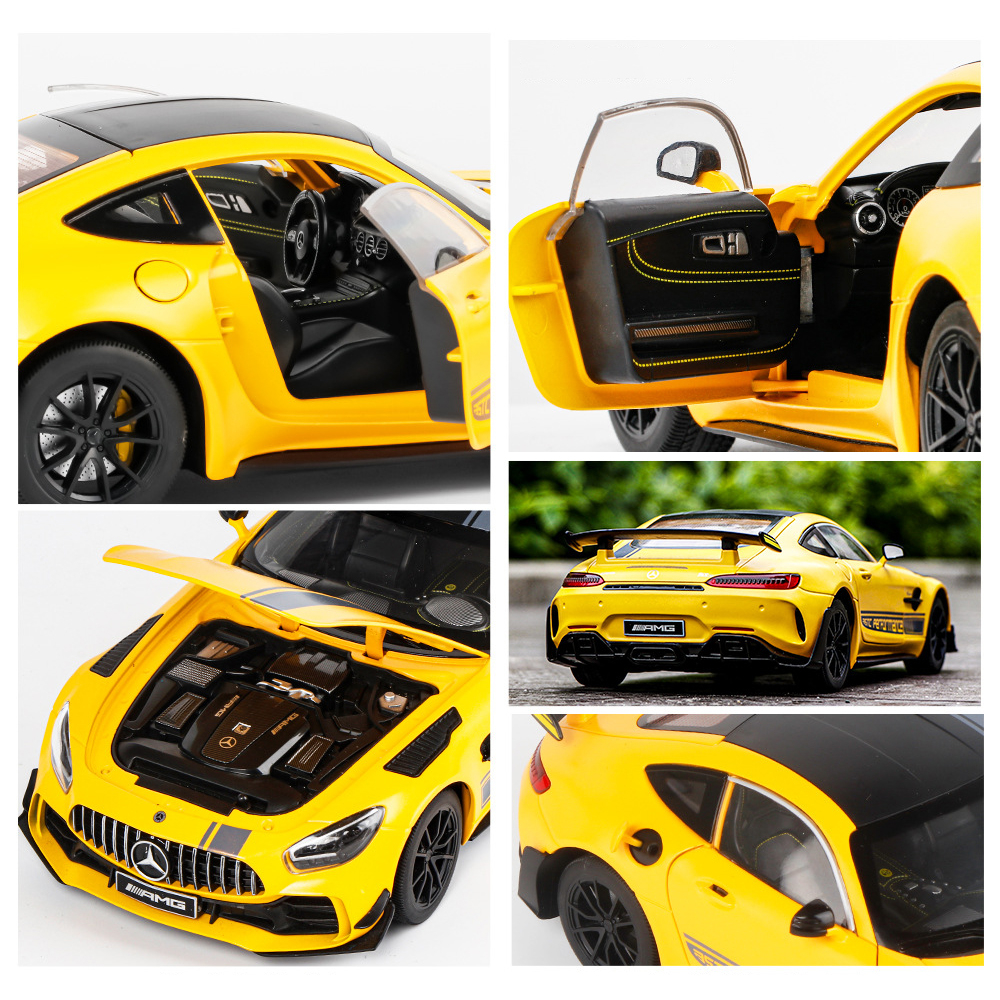 Mô Hình Xe Hơi Benz AMG GTR Hiệu Ứng Ánh Sáng Và Âm Thanh Bằng Hợp Kim Tỉ Lệ 1: 18