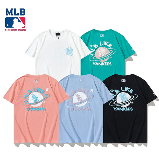 Mlb Áo Thun Tay Ngắn Chất Liệu Cotton In Họa Tiết Cho Nam Và Nữ