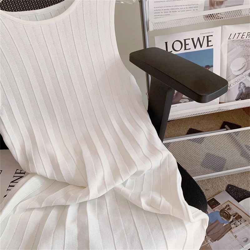 Đầm Chữ A Dệt Kim Không Tay Phong Cách Pháp Thời Trang Mùa Hè Dành Cho Nữ