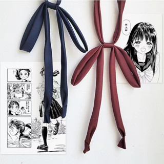 Nơ nữ Nhật Bản tay cầm dài trường thủy thủ đồng phục cổ hoa phong cách đại học nơ nơ ruy băng