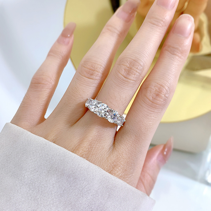 ZC-105 Nhẫn nữ 925 bạc nguyên chất, Nhẫn Zircon trắng chất lượng cao