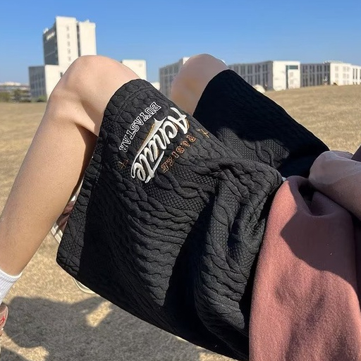 Quần Lửng Ống Rộng Thêu Chữ Phong Cách Nhật Bản Thời Trang Mùa Hè Hàng Mới