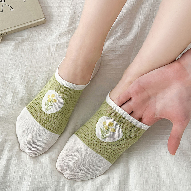 FHYL Vớ Lưới Cotton Mỏng Vô Hình Nhiều Màu Khử Mùi Mùa Hè Dễ Thương Cho Nữ