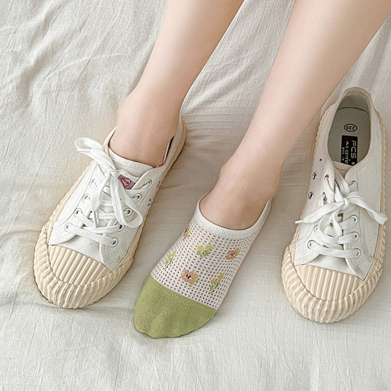 FHYL Vớ Lưới Cotton Mỏng Vô Hình Nhiều Màu Khử Mùi Mùa Hè Dễ Thương Cho Nữ