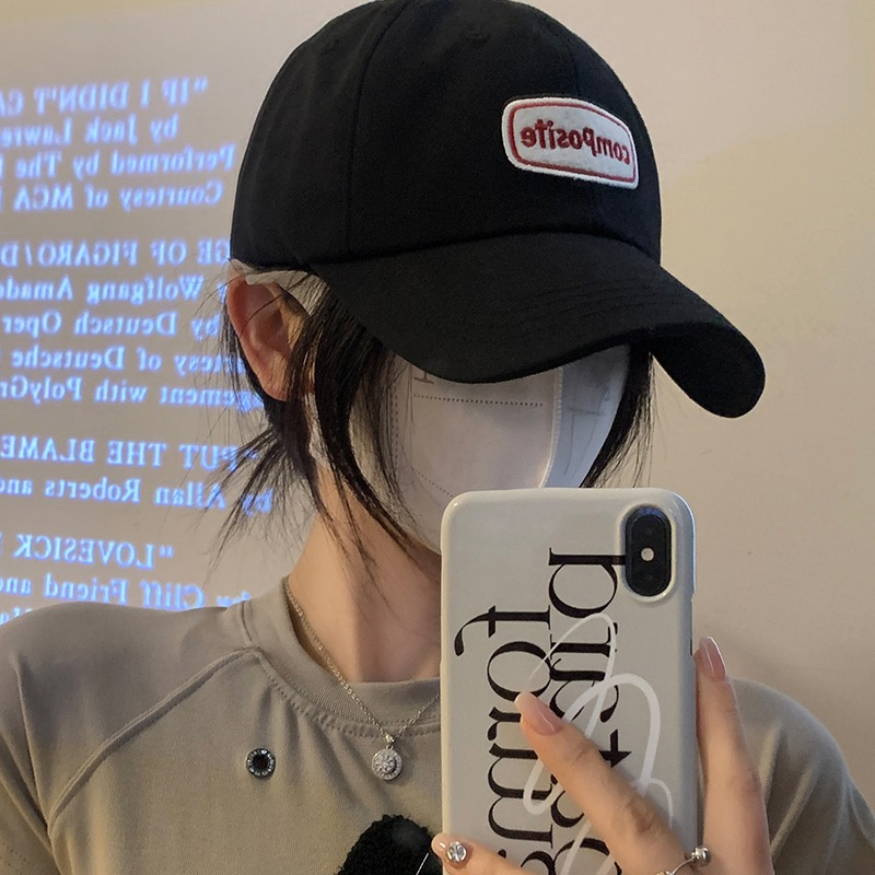 Mũ Lưỡi Trai Màu Đen Dễ Phối Đồ Thời Trang Xuân Hè Phong Cách Hàn Quốc Cho Nữ