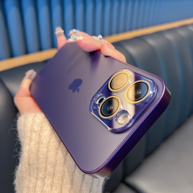 Ốp Điện Thoại Kính Cường Lực Cứng Màu Đục In Hình AG Sang Trọng Cho iPhone 14 Pro Max11 12 13 Pro Max14 Plus