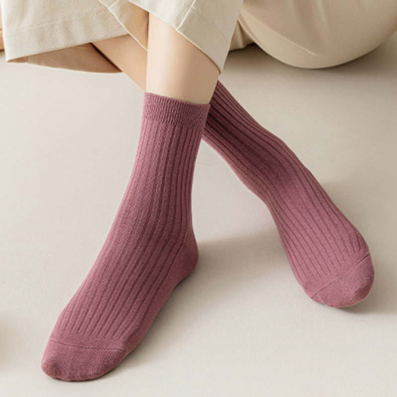 FHYL Vớ Cotton Cổ Cao Rộng Màu Trơn Nhiều Màu Khử Mùi Mùa Hè Hàn Quốc Mới Cho Nữ